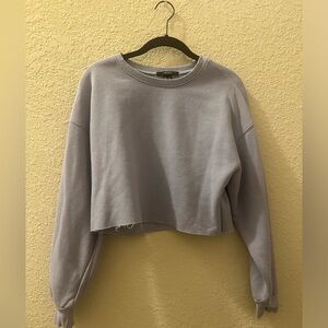 Purple cropped crewneck sweatshirt